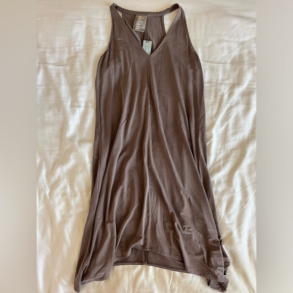 NWT - anthropologie brown taupe mid length flowy dress